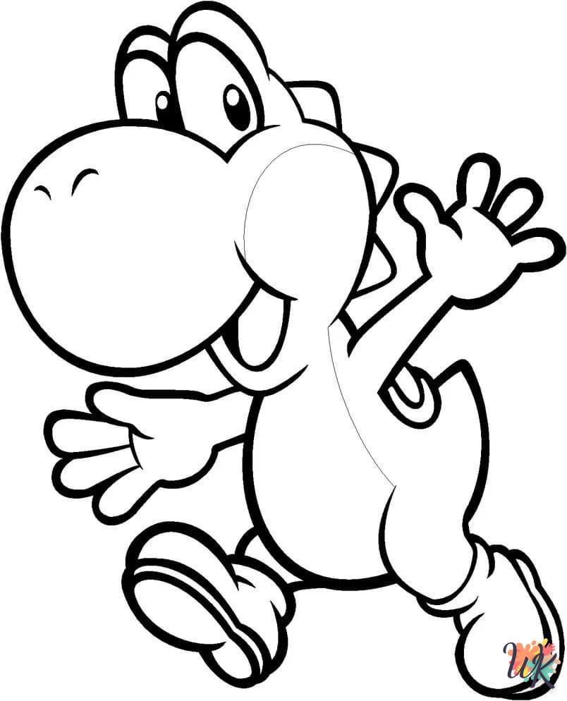 Yoshi coloring page for children to print