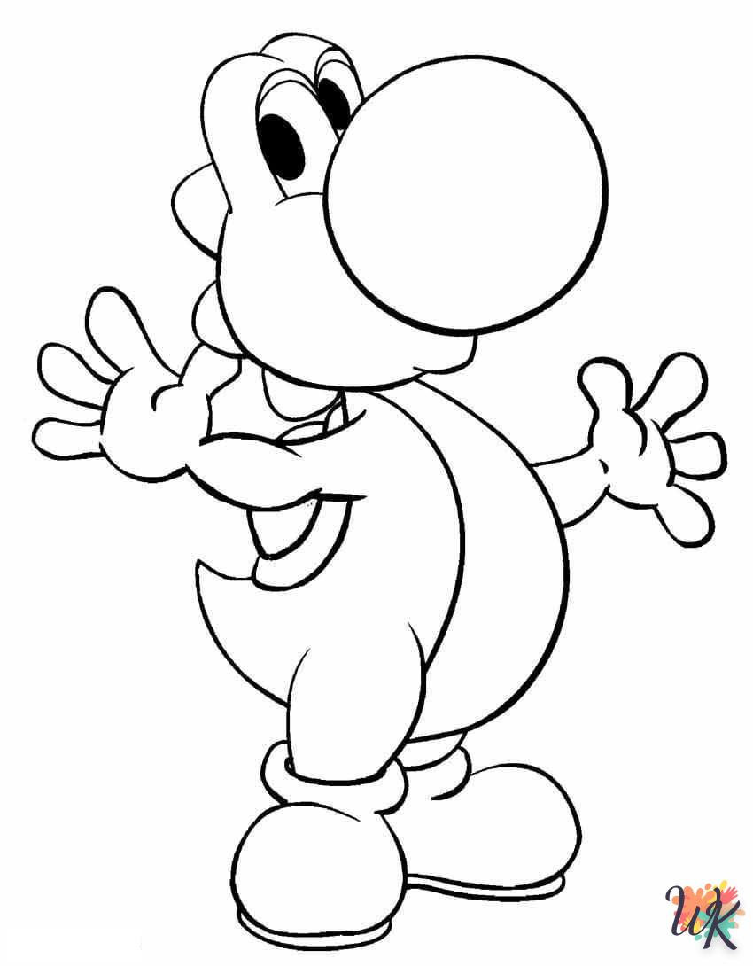 Yoshi coloring page for 4 year old child to print