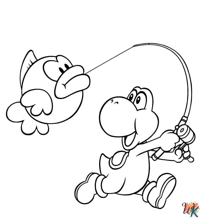 Yoshi coloring page to print for 8 year olds 2