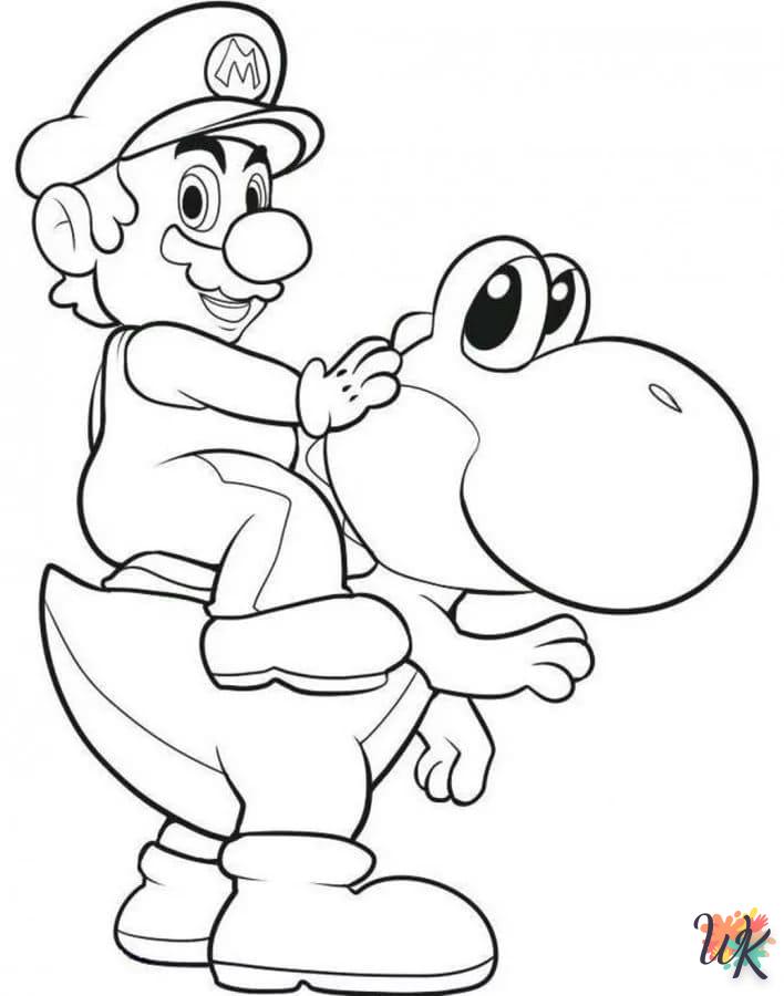 Yoshi coloring page to print for 7 year olds 1