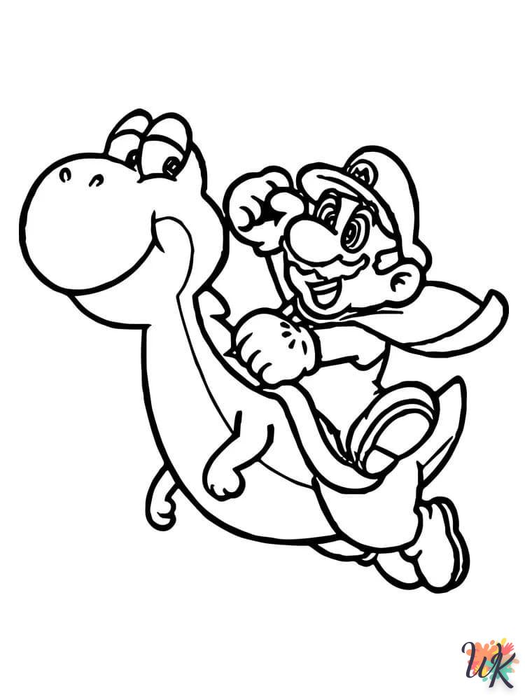Yoshi coloring page to draw and print