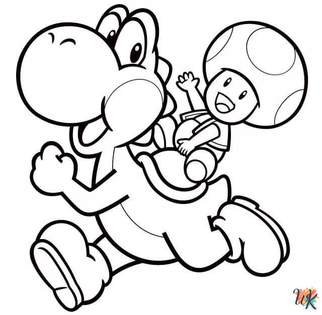 Yoshi coloring page to print for 2 year old children