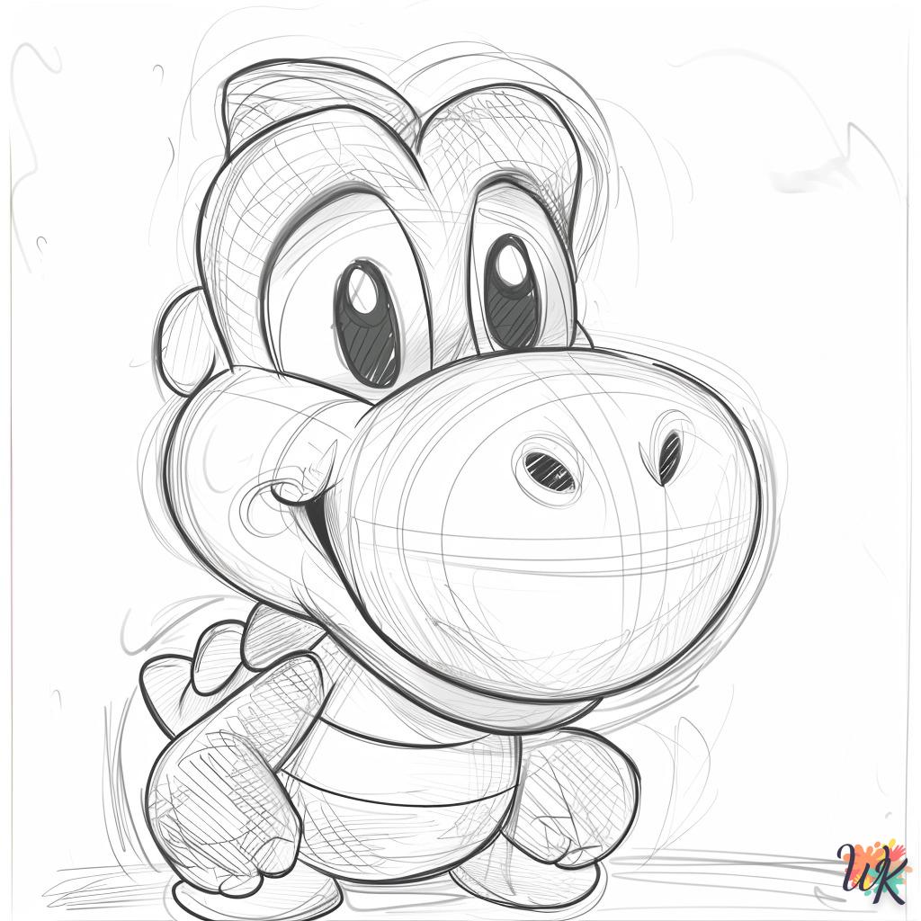 Yoshi coloring by number adult online free