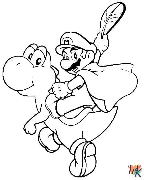 Yoshi coloring page for children to print