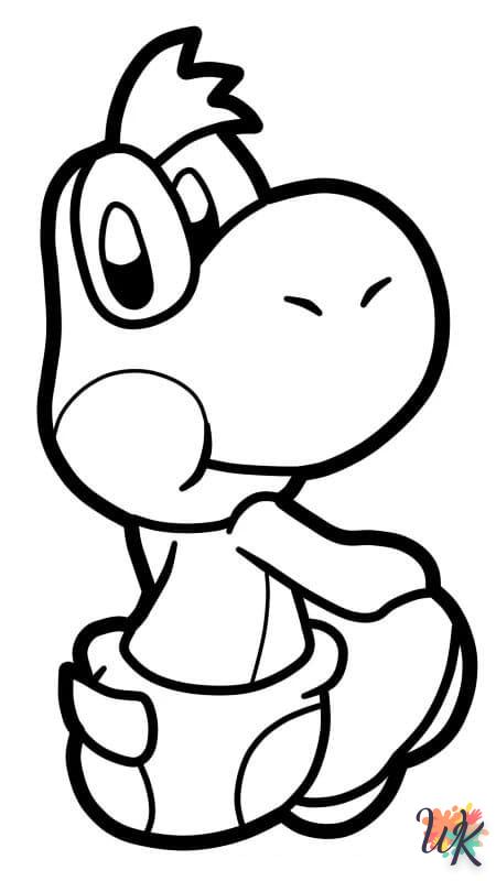 Yoshi coloring page for children to print free