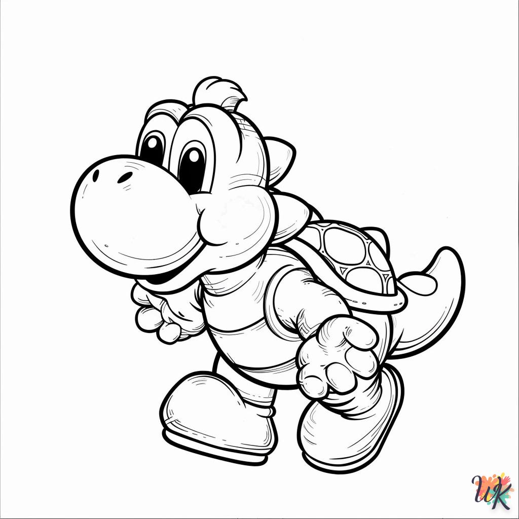 Yoshi coloring page to print for 8 year old children