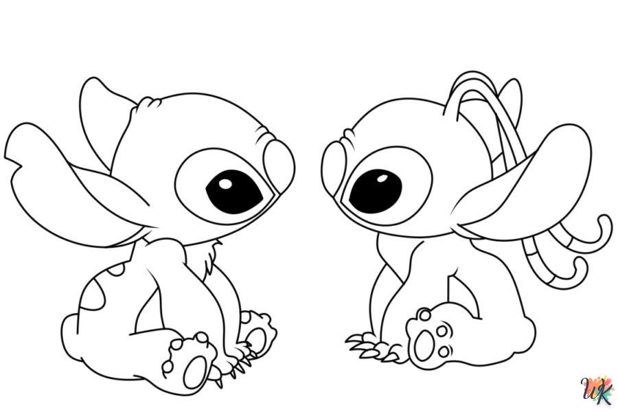 coloriage Stitch et Angel  à colorier en ligne