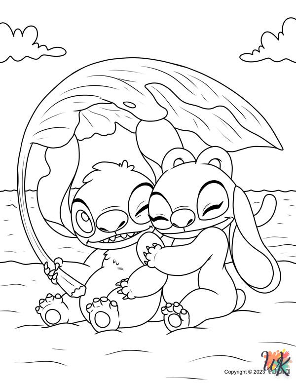 coloriage Stitch et Angel  animaux enfant a imprimer