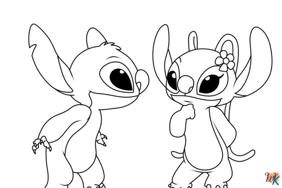 coloriage Stitch et Angel  pour enfant de 8 ans