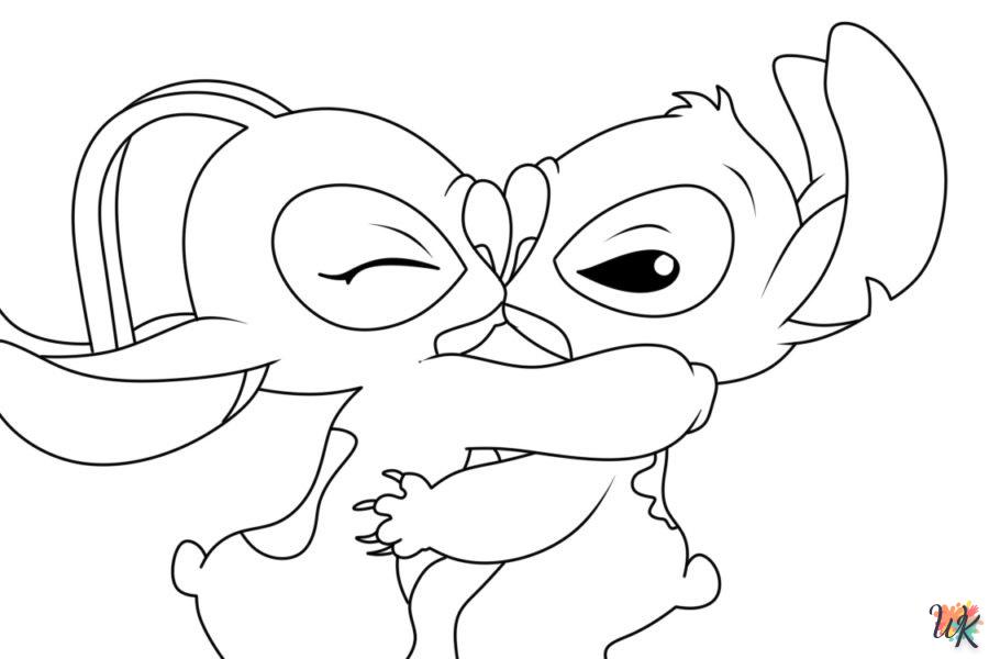 coloriage Stitch et Angel  pour enfant de 6 ans