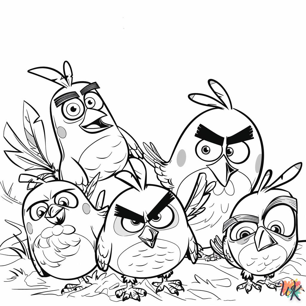 coloriage Angry Birds  à imprimer pour enfant de 2 ans