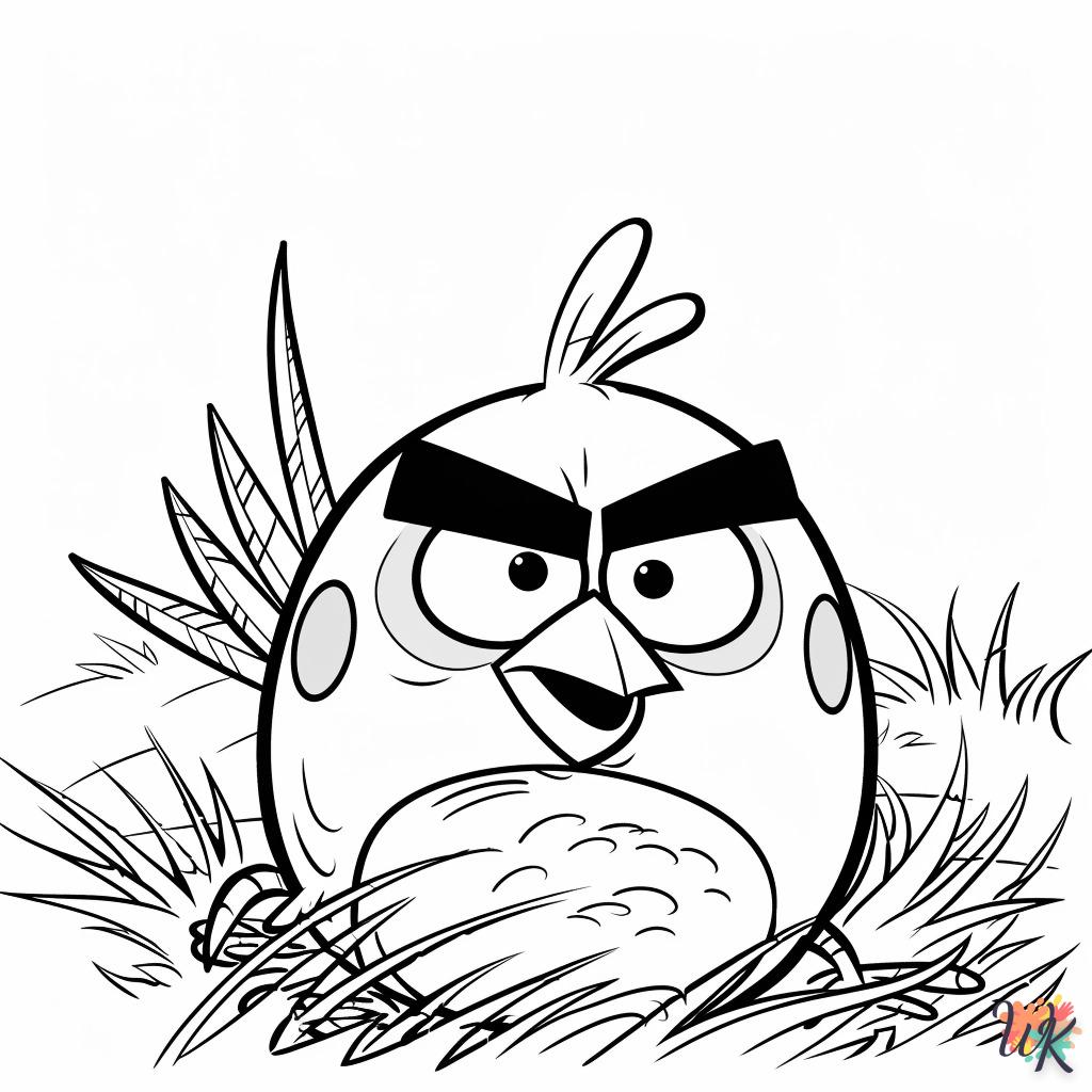 coloriage Angry Birds  à imprimer pour enfant de 4 ans