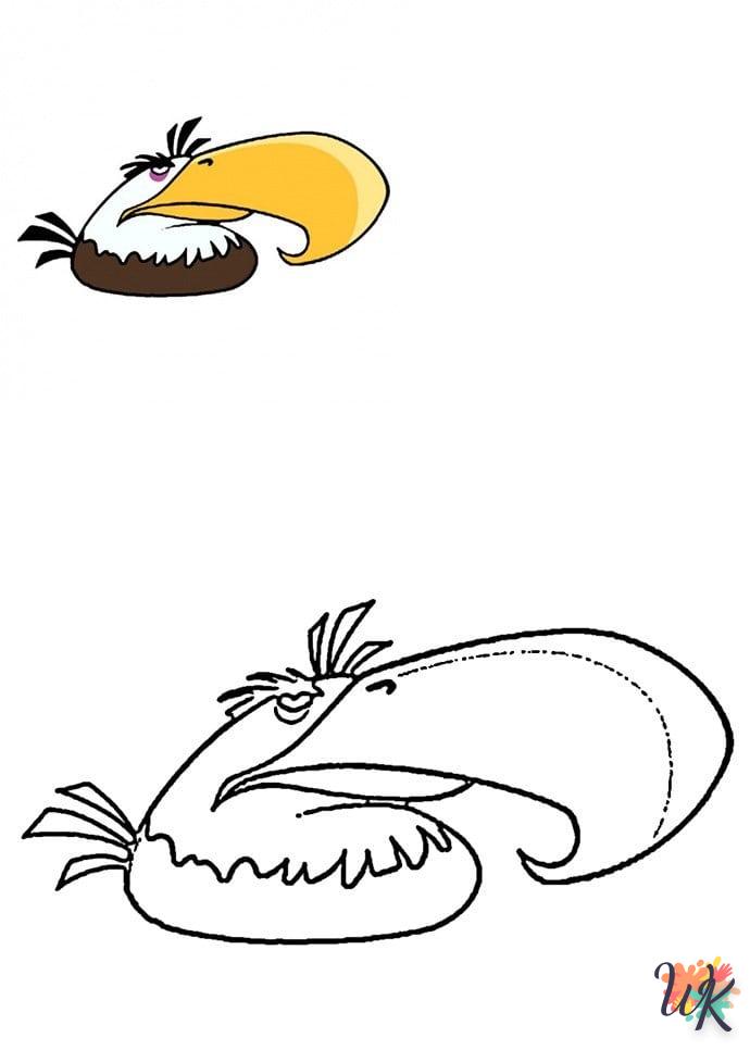 coloriage Angry Birds  de noël gratuit à imprimer en ligne