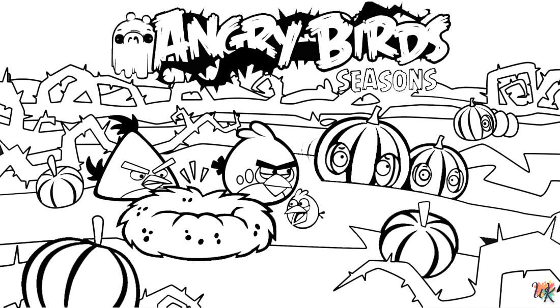 coloriage Angry Birds  enfant 2 ans a imprimer