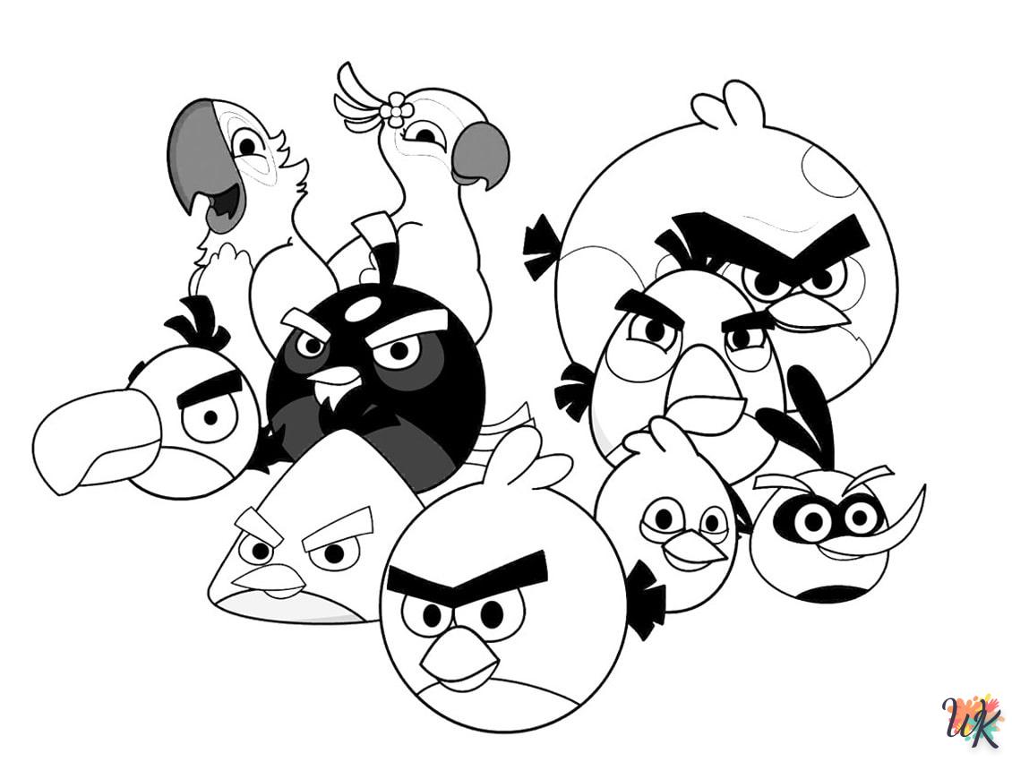 coloriage Angry Birds  enfant 5 ans à imprimer