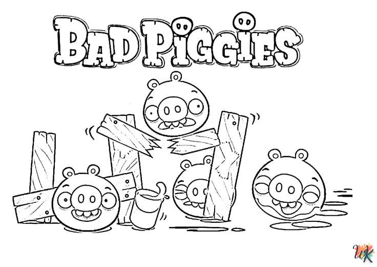 coloriage Angry Birds  à imprimer pour enfant de 6 ans