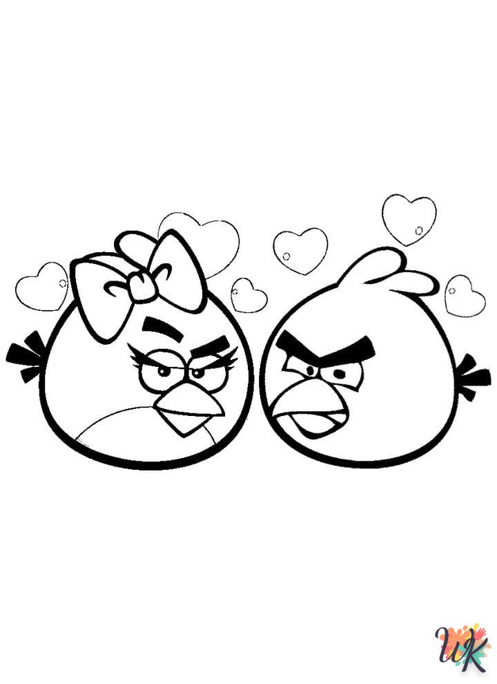 coloriage Angry Birds  à imprimer kawaii 1