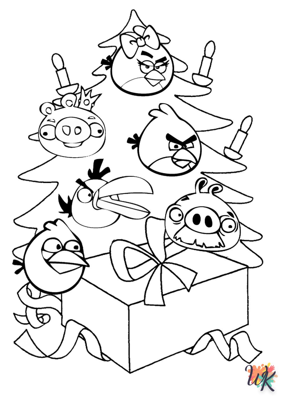 coloriage Angry Birds  à imprimer pour enfant de 8 ans