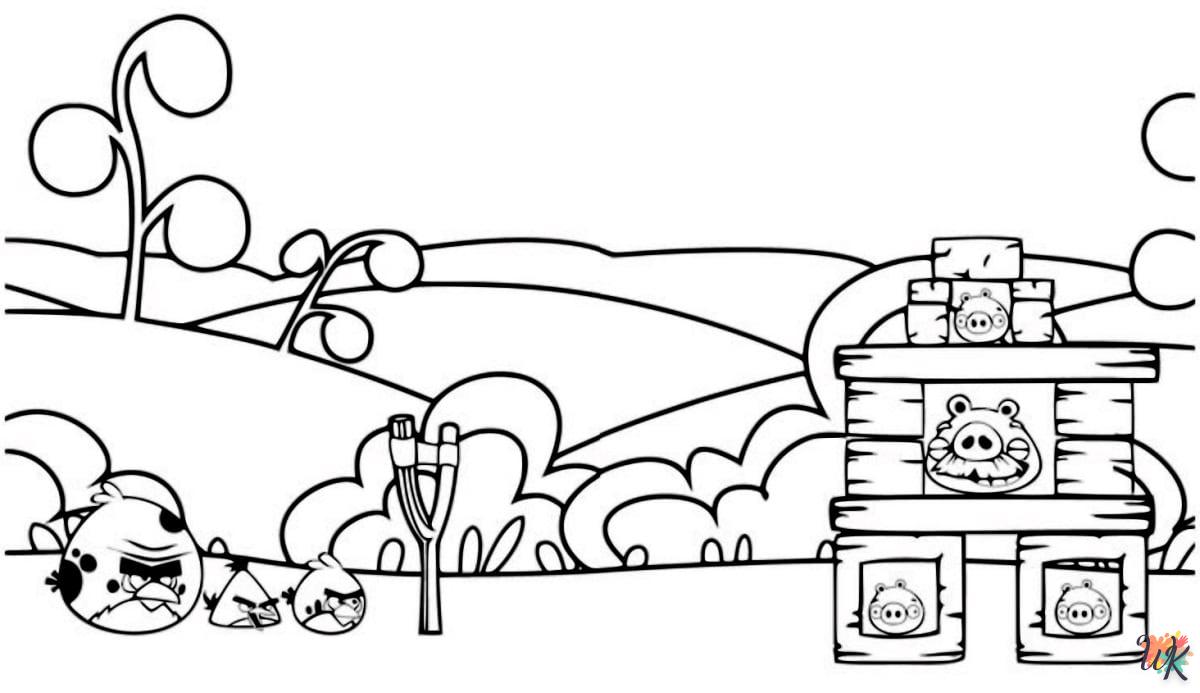 coloriage Angry Birds  a imprimer enfant 6 ans