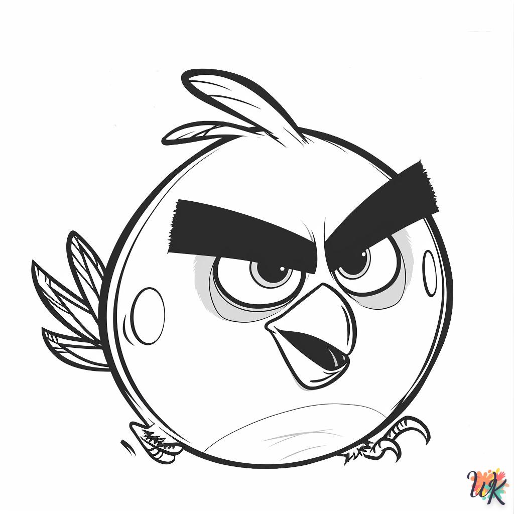 coloriage Angry Birds  enfant 6 ans à imprimer