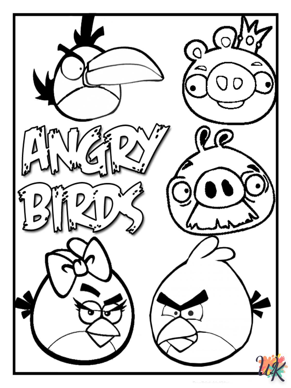 coloriage Angry Birds  à imprimer pour enfant de 3 ans