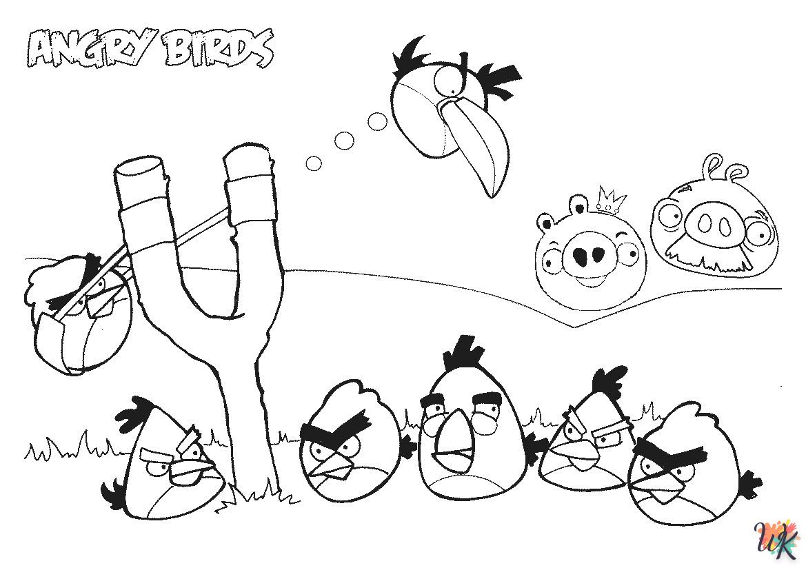 coloriage Angry Birds  à imprimer pour enfant de 12 ans