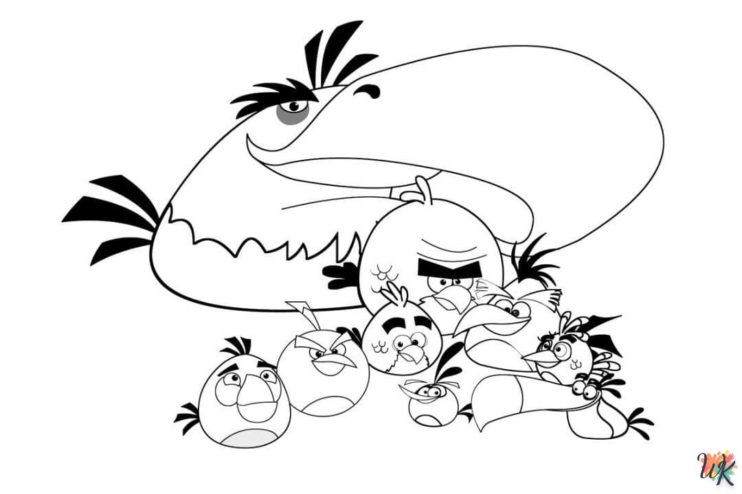 coloriage Angry Birds  pour enfant de 7 ans