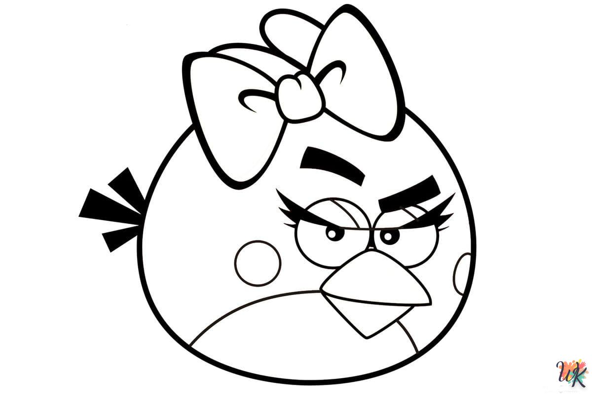 coloriage Angry Birds  à imprimer kawaii 2