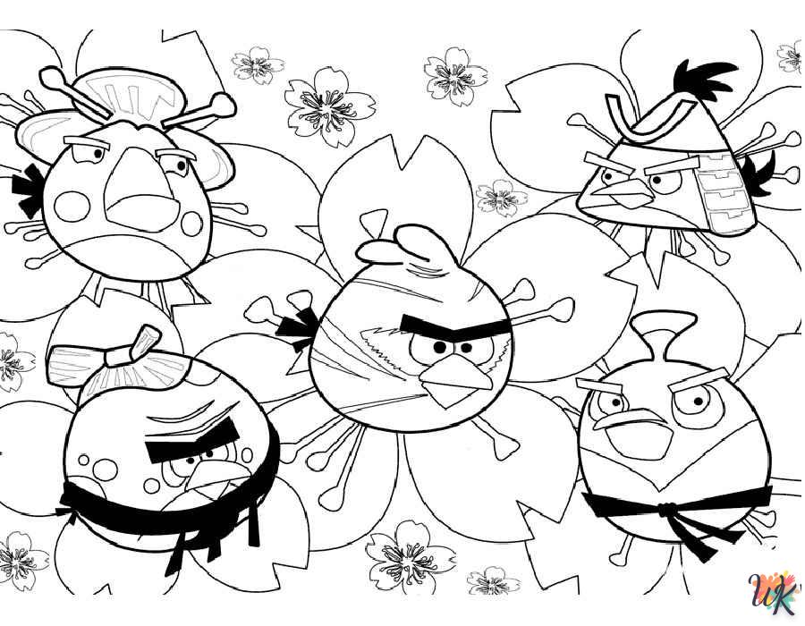 coloriage Angry Birds  à numéro adulte en ligne gratuit 2