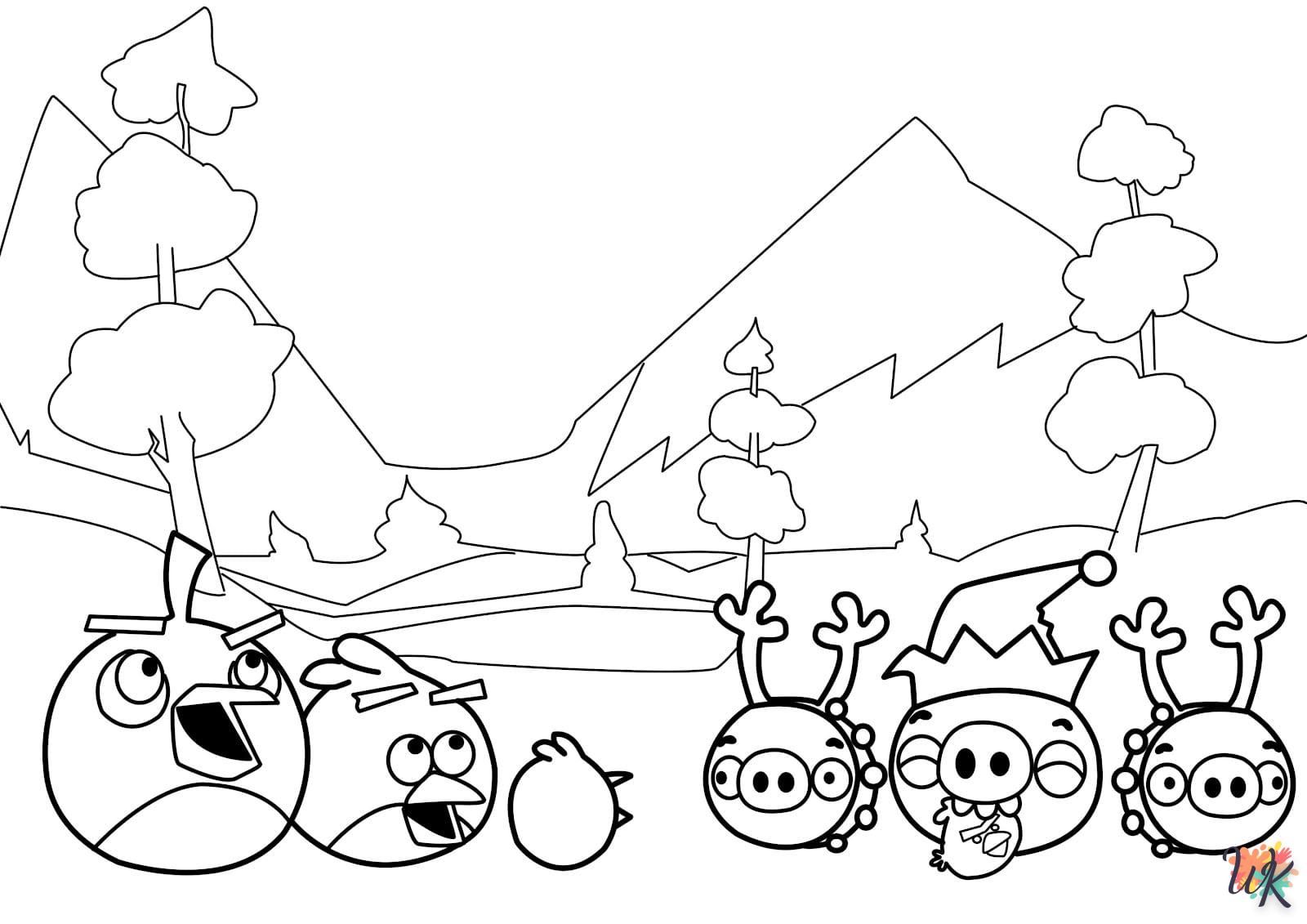 coloriage Angry Birds  enfant à imprimer pdf 1