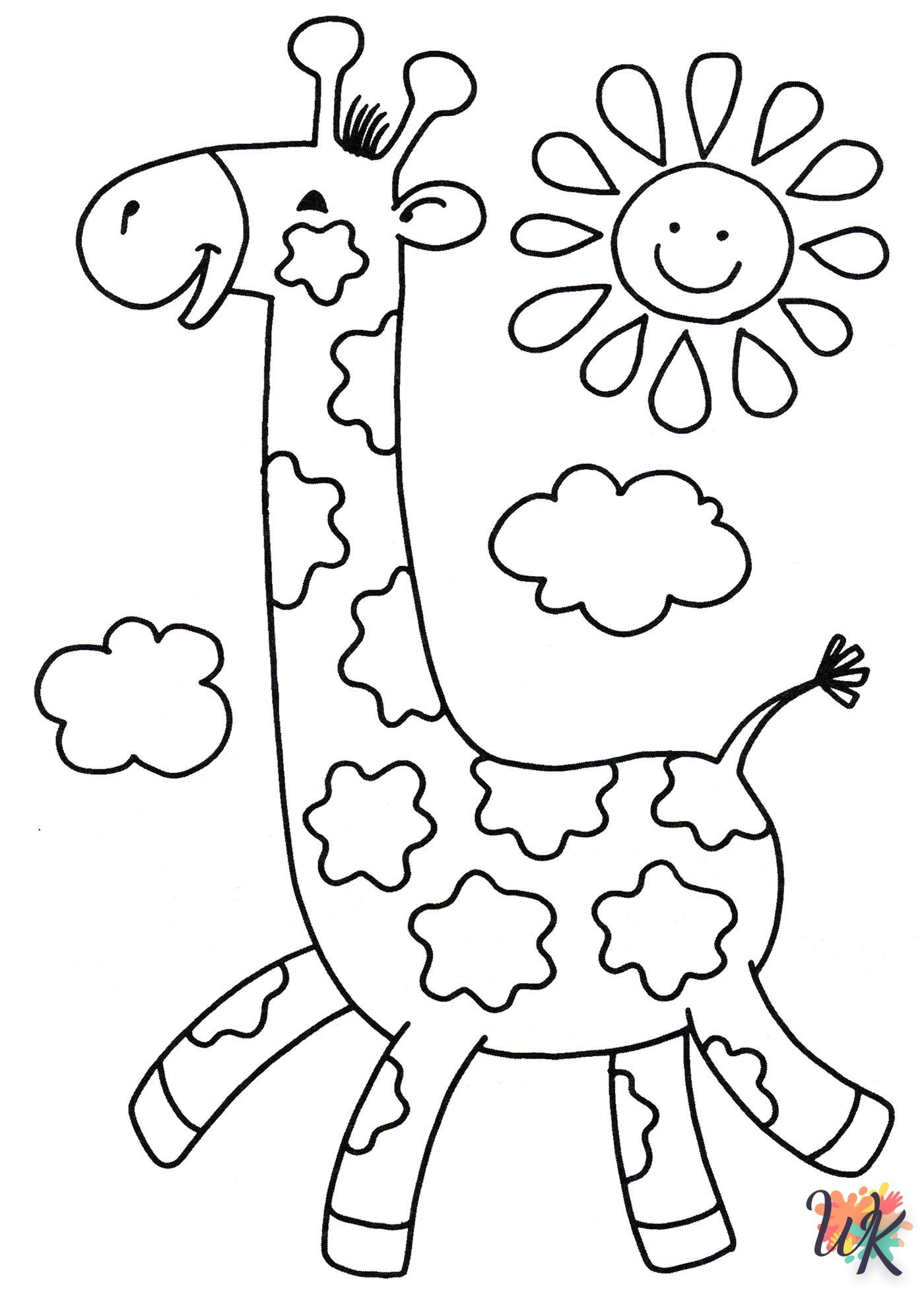 coloriage Girafe  à imprimer pour enfant de 8 ans