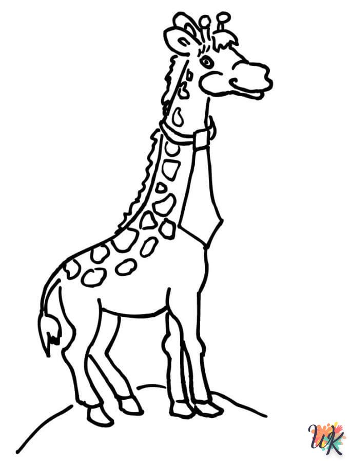 coloriage Girafe  enfant à imprimer pdf 1