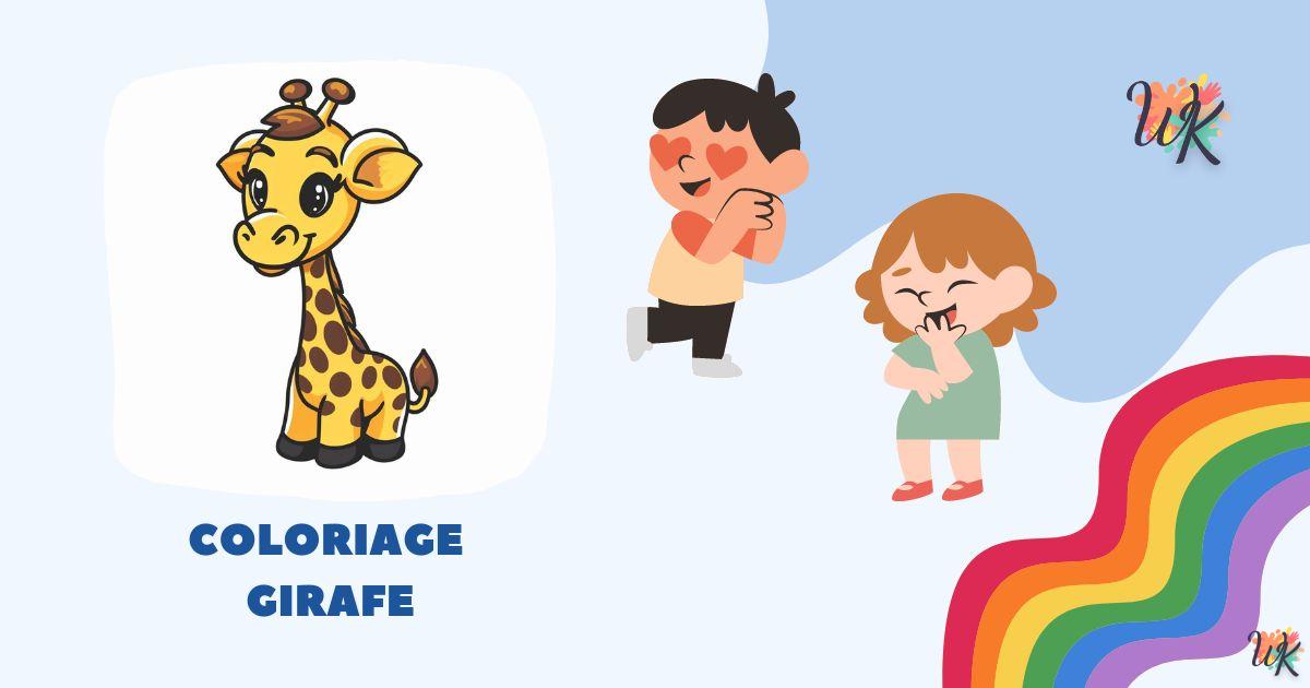 Coloriage Girafe mignon gratuit à imprimer pour les enfants
