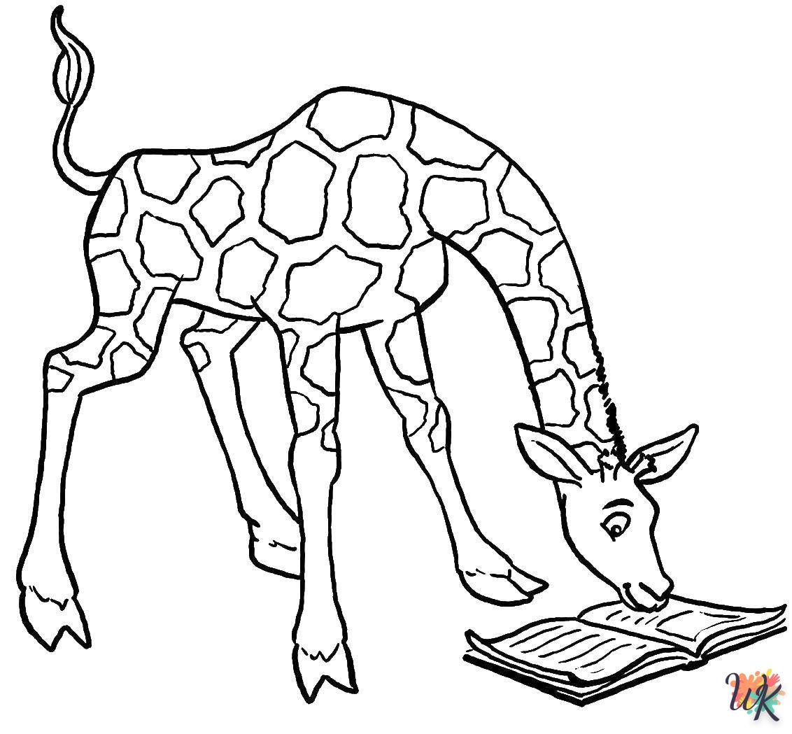 coloriage Girafe  à imprimer pour enfant de 9 ans