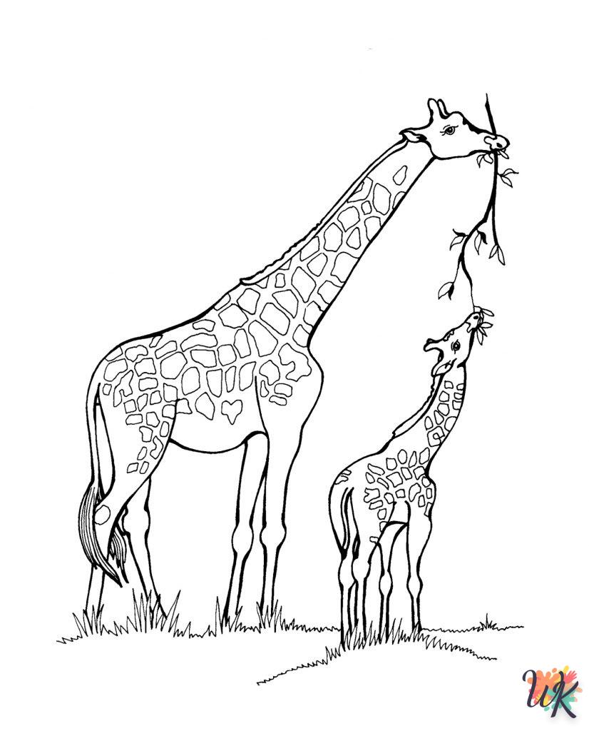 coloriage Girafe  pour enfant de 5 ans