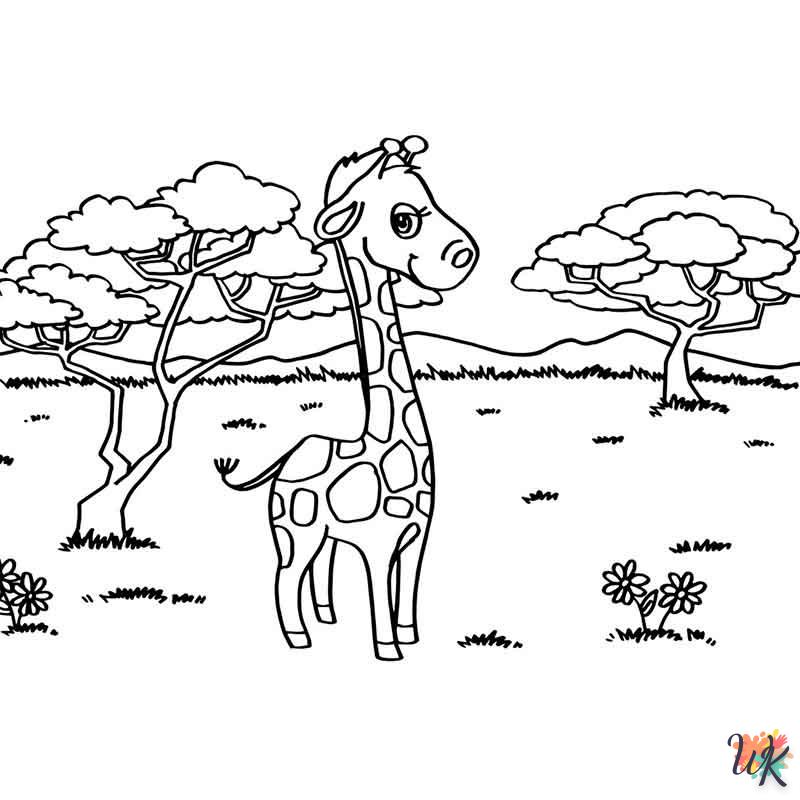coloriage Girafe  à imprimer pour enfant de 9 ans 1