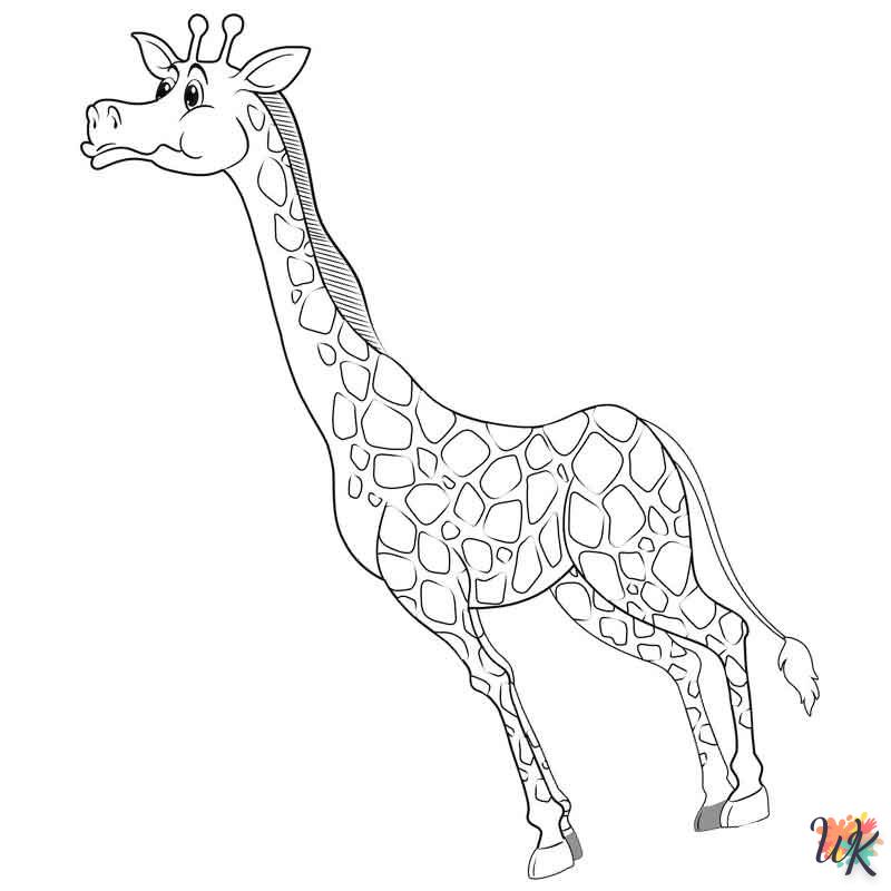 coloriage Girafe  à imprimer pour enfant de 6 ans