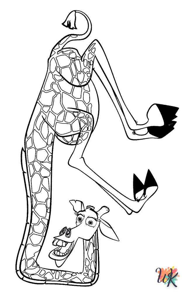 coloriage Girafe  automne en ligne gratuit à imprimer