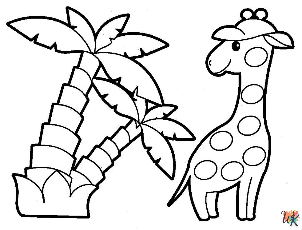 coloriage Girafe  7 ans en ligne gratuit à imprimer