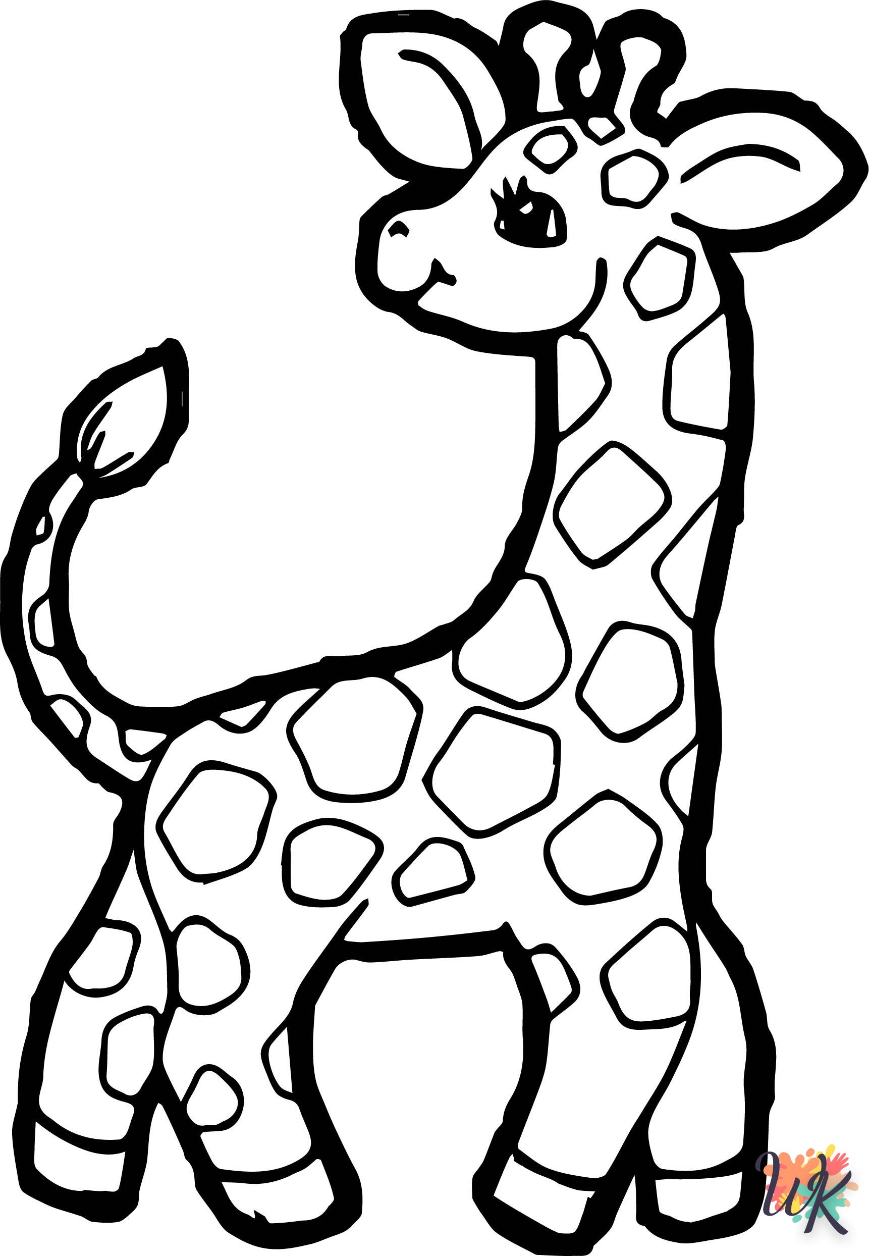 coloriage Girafe  enfant 3 ans a imprimer