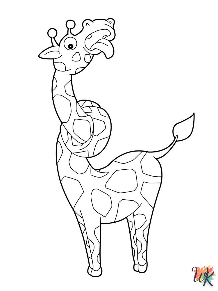 coloriage Girafe  à imprimer pour enfant de 8 ans 1
