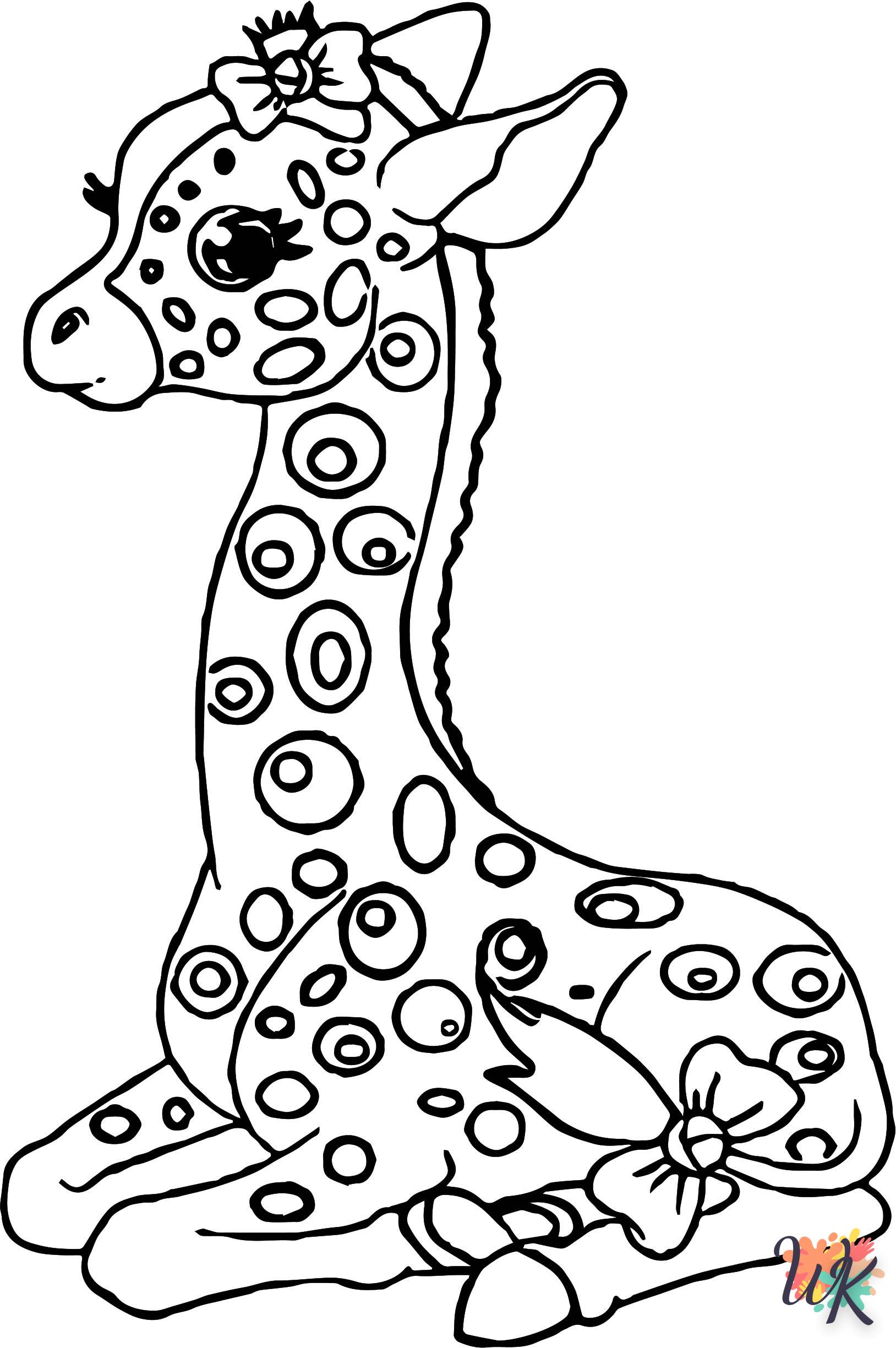 coloriage Girafe  enfant 5 ans à imprimer