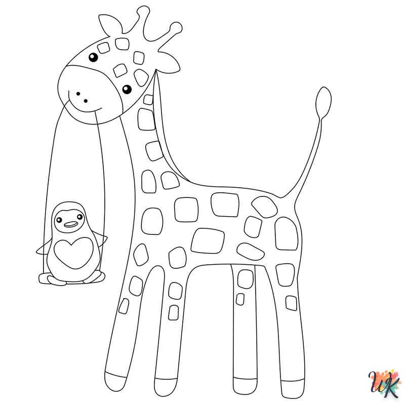 coloriage Girafe  à imprimer pdf gratuit 1