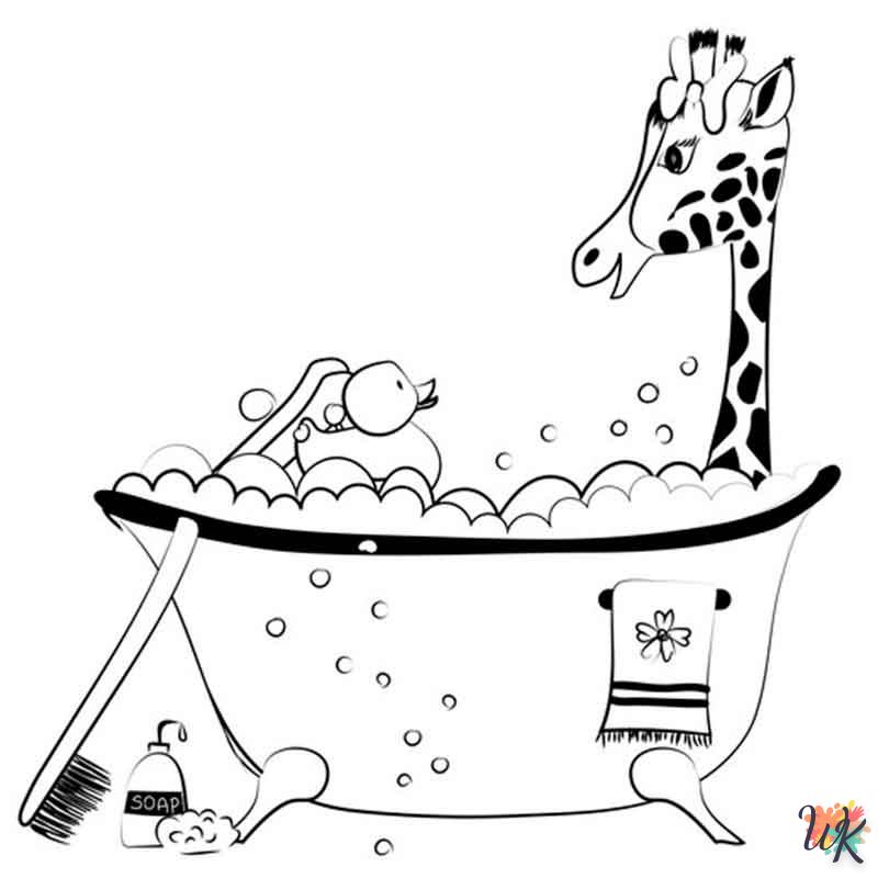 coloriage Girafe  de noël gratuit à imprimer en ligne