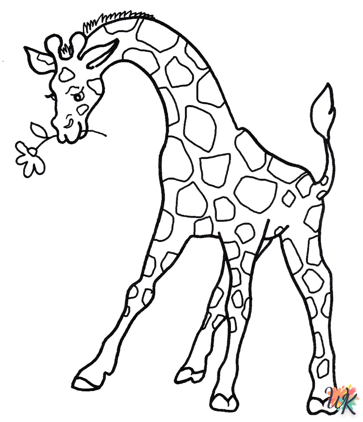 coloriage Girafe  à imprimer kawaii