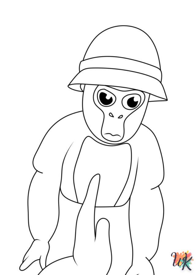 coloriage Gorilla Tag  à imprimer pour enfant de 4 ans