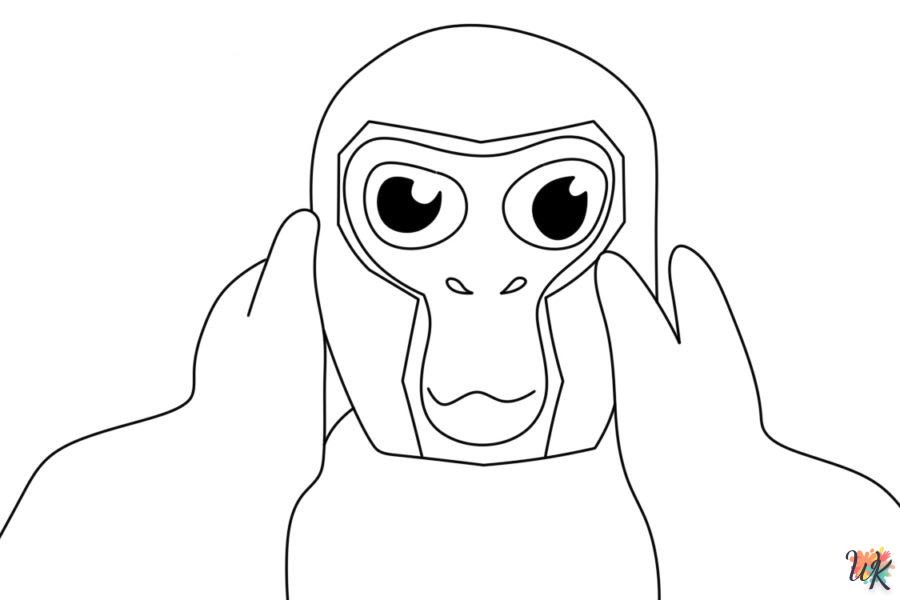 coloriage Gorilla Tag  pour enfant de 3 ans