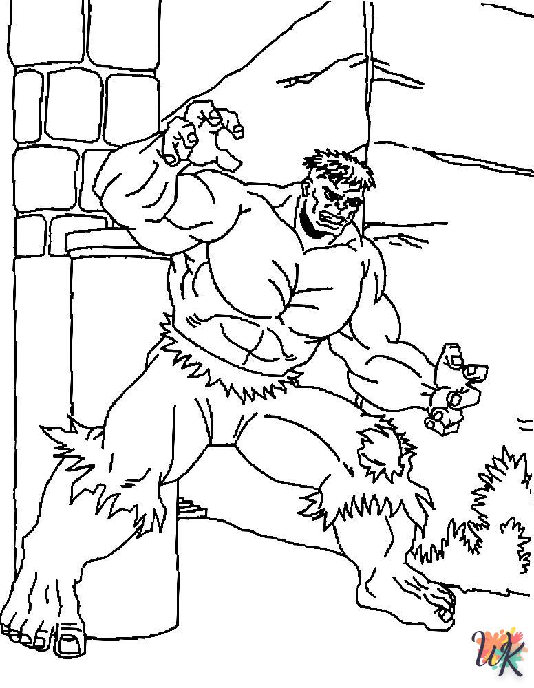 coloriage Hulk  à imprimer kawaii