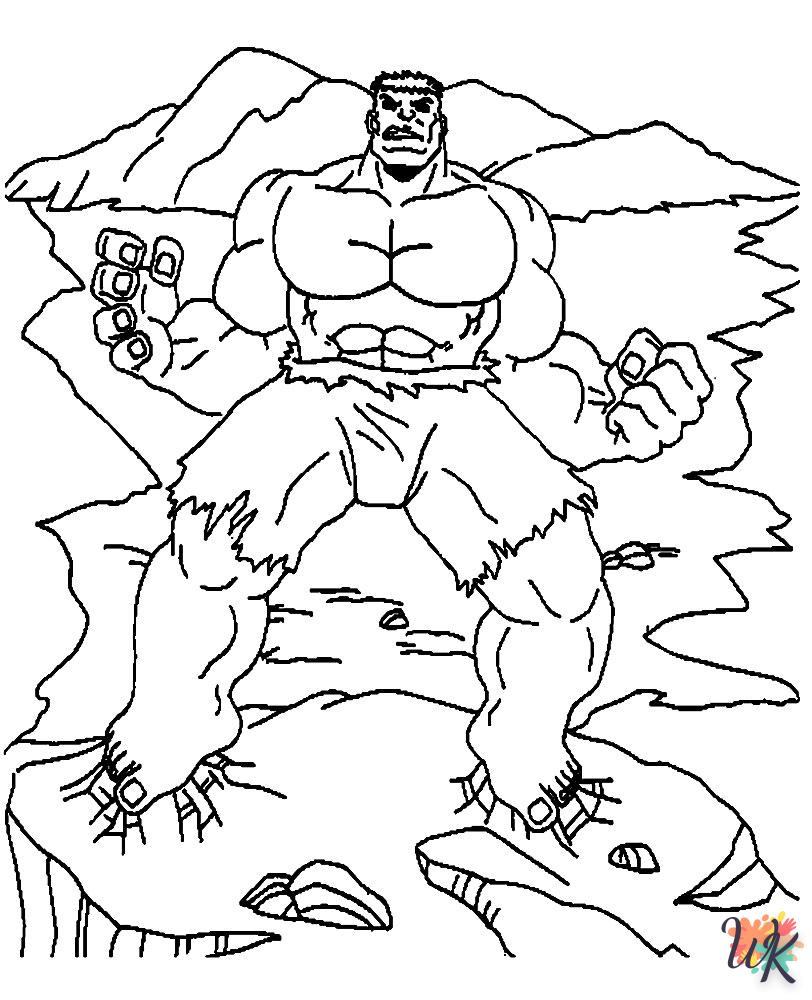coloriage Hulk  à imprimer kawaii 1