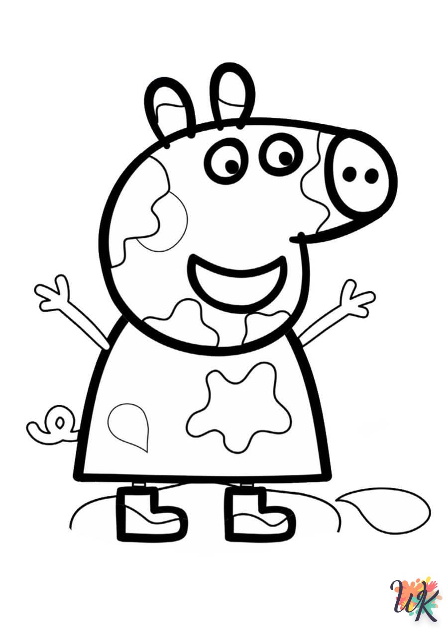 coloriage Peppa Pig  de noël gratuit à imprimer en ligne 2